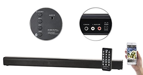 auvisio TV Lautsprecher: Stereo-Soundbar, Bluetooth 4.0, Koaxial, Stereo-Cinch & AUX, 60 Watt (Soundbar für Fernseher)