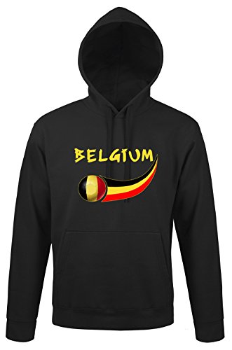 Supportershop Sweat Erwachsene Kapuze schwarz Belgien Fußball XXL schwarz