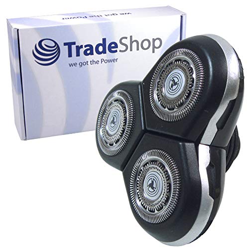 Trade-Shop Scherkopf Rasierkopf Ersatzscherkopf mit Schutzkappe Abdeckung kompatibel mit Philips RQ1297CC S7310 S7370 S7530 S7720 S7780 S8950/90 S8950/91 S9011