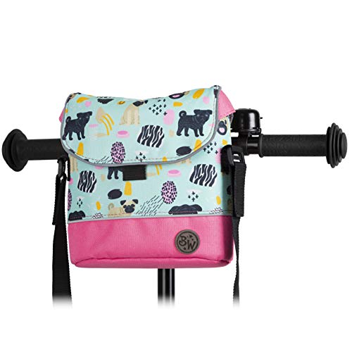 BAMBINIWELT Lenkertasche Tasche kompatibel mit Puky mit Woom Laufrad Räder Roller Fahrrad Fahrradtasche für Kinder wasserabweisend mit Schultergurt (Modell 19)