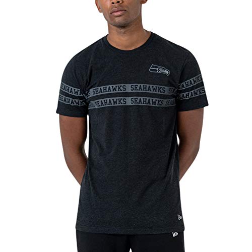 New Era Seattle Seahawks T Shirt NFL Tonal Black Tee Black - XL