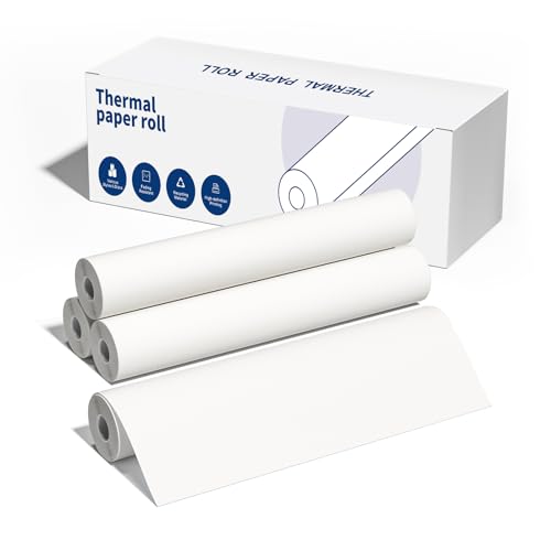 Betife US Letter Thermodruckerpapier, 4 Rollen, 21,6 cm, kompatibel mit Phomemo M832, M834, M835, A80, MT810 und anderen tragbaren Thermodruckern (4 Rollen, 21,6 x 7,6 cm)