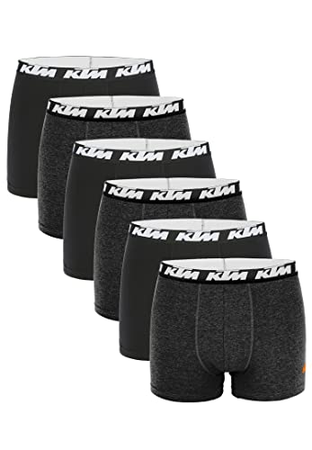 KTM Boxer Men Herren Boxershorts Pant Unterwäsche 10 er Pack, Farbe:Dark Grey / Black, Bekleidungsgröße:M