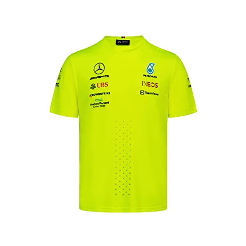 MERCEDES AMG PETRONAS Formula One Team - Offizielle Formel 1 Merchandise Kollektion - 2022 Team Set Up T-Shirt - Gelb - Herren - S