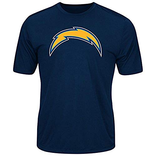 Majestic NFL Football T-Shirt Los Angeles Chargers Logo Tech Cool Base (XXL)