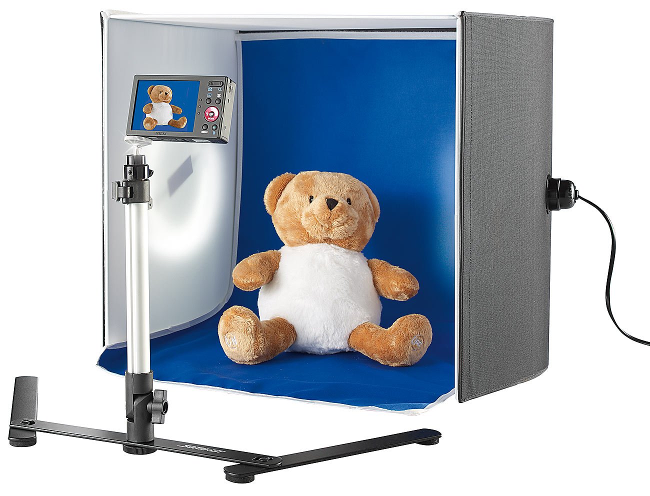 Somikon Fotobox: Professionelle Foto-Studio-Box, Bluescreen/Whitescreen, Stativ (Photobox, Produktfoto Box, Fotohintergrund)