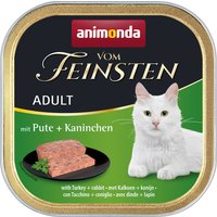 animonda Vom Feinsten Adult Katzenfutter, Nassfutter für ausgewachsene Katzen, mit Pute + Kaninchen, 32 x 100 g