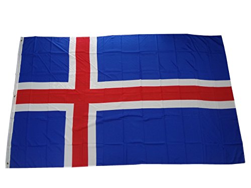 Top Qualität - Flagge Island Fahne, 250 x 150 cm, extrem reißfest, keine Billig-Chinaware, Stoffgewicht ca. 100 g/m², sehr robust, extra starke Messing-Ösen