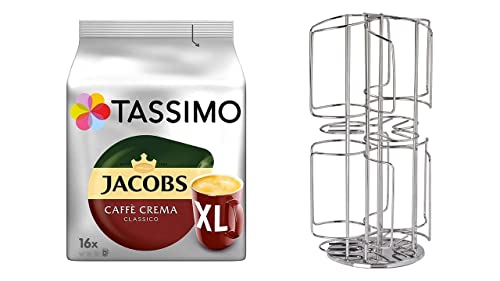 Tassimo Jacobs Caffè Crema Classico XL, Plus Kapselhalter fürTASSIMO Kapselständer, Kapselspender für Kapseln …
