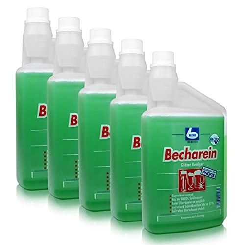 5x Dr. Becher Becharein Gläser Reiniger Dosierkammerflasche 1 Liter