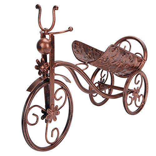Tomanbery Dekorative Craft Weinständer Weinhalter Eisen Weinregal Dreirad Form Home Decor für Thekenschrank(Bronze)
