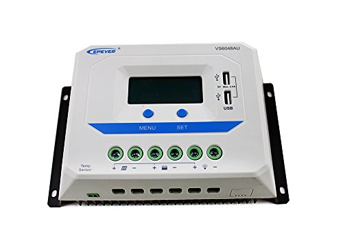 EPEVER® VS6048AU PWM Laderegler charge controller 60A, 12V/24V/36V/48V mit LCD Dispaly USB Anschluss