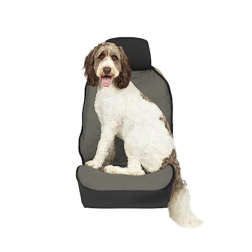 PetSafe Solvit gesteppter Schalensitzbezug, Autositzschutz für Haustierpfoten, Kratzer und Hundehaare, wasserdicht und langlebig, grau
