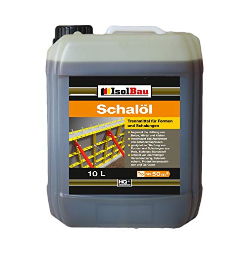 Isolbau Schalöl Professional - Trennmittel für Formen & Schalungen - Beton-Trennmittel, begrenzt die Haftung von Beton, Mörtel & Kleber - 10 Liter