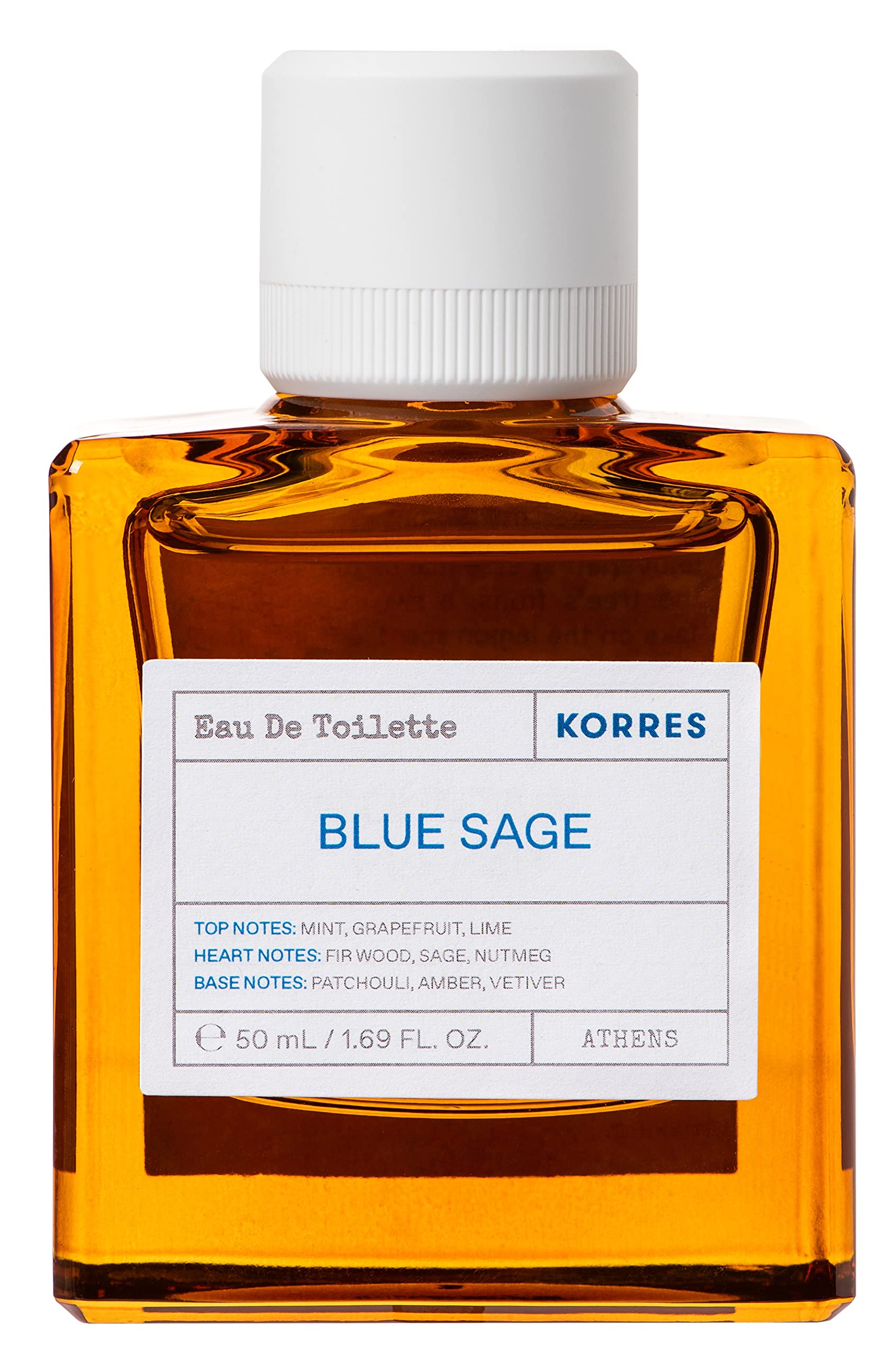 KORRES BLUE SAGE Eau De Toilette für Herren, frischer Duft mit fruchtigen Zitrusnoten, dermatologisch getestet, vegan, 50 ml