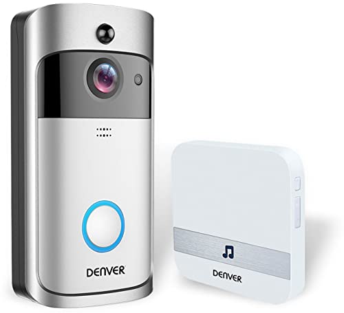 Denver Video-Türklingel VDB-110 Doorbell Video-Türsprechanlage mit WLAN-Funktion und Innenklingel, Bewegungserkennung, 720P Kamera, Verbindung mit Handy, kostenlose App für Android und iOS