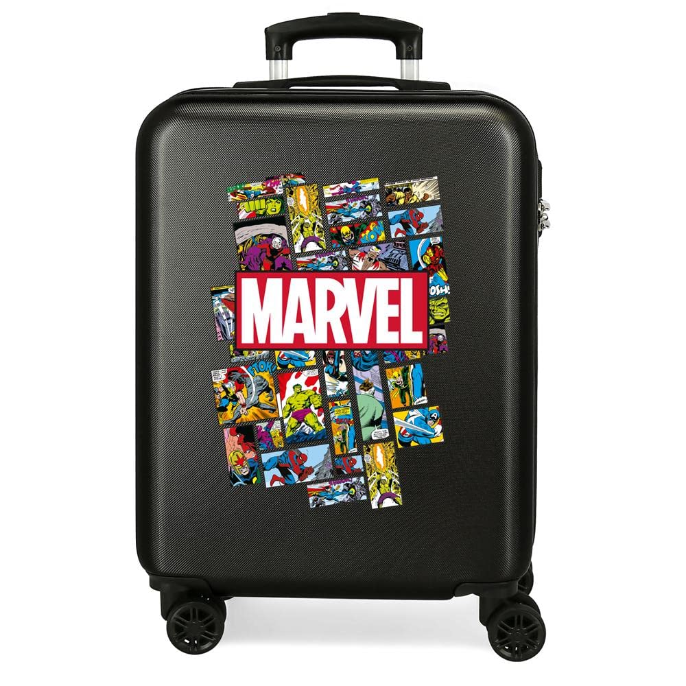 Marvel Avengers Handgepäck schwarz 38x55x20 cm Starres ABS seitliches Zahlenschloss 34L 2,6kgs 4 Doppelräder Handgepäck