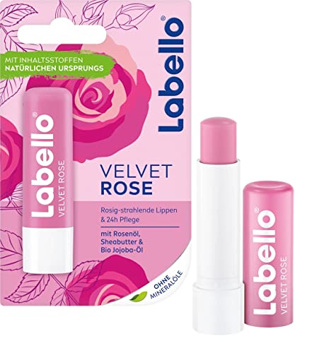 6er Pack - Labello Lipcare/Lippenpflegestift - Velvet Rose - 4,8 g