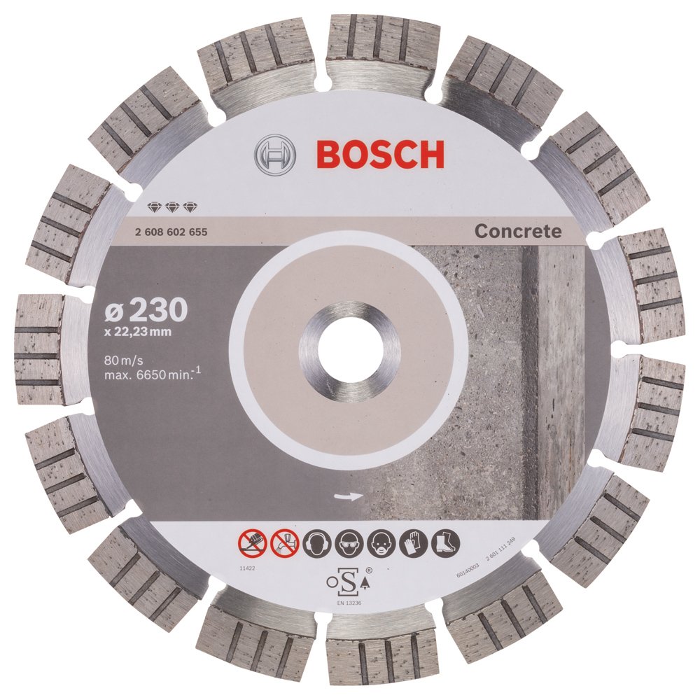Bosch Professional Diamanttrennscheibe Best für Concrete, 230 x 22,23 x 2,4 x 15 mm