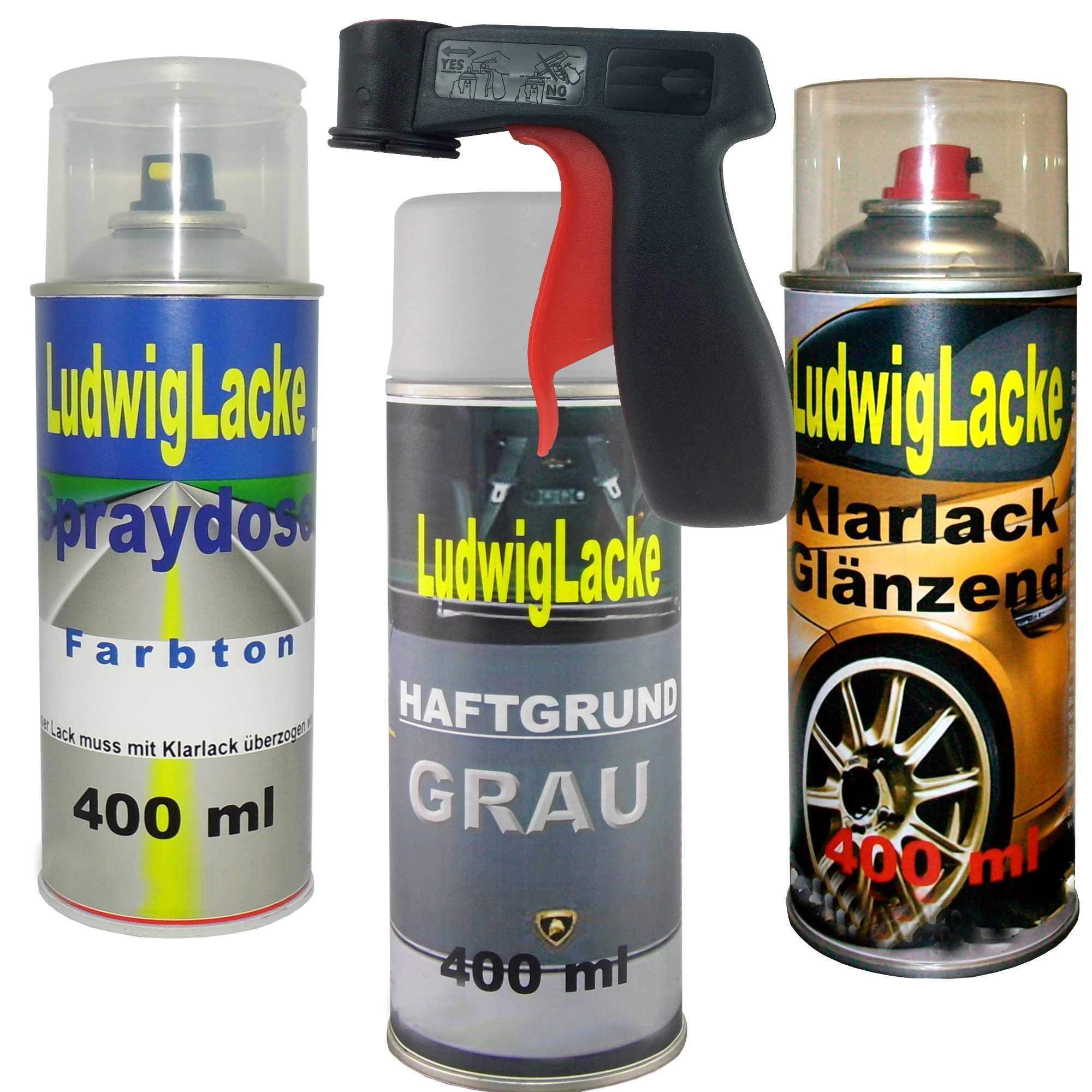 Ludwig Lacke 4 TLG. Lackierset Sprayset + Haftgrund grau + Haltegriff