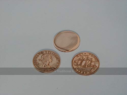 Masters Traditional Games Set of 5 Old English Ha'pennies smoothed (Heads Side Visible)