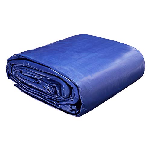 AmazonCommercial Multi Purpose Waterproof Poly Tarp Cover, 30 X 40 FT, 5MIL Thick, Blue, 1-Pack