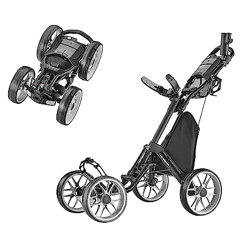 CaddyTek Golfwagen mit 4 Rädern – Caddycruiser One Version 8 1-Click Faltbarer Trolley – leicht, kompakt, leicht zu öffnen, CaddyCruiser ONE Version 8 - Dark Grey, dunkelgrau, Einheitsgröße