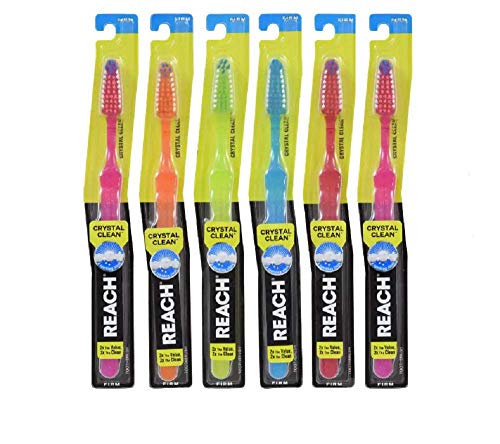 Reach Crystal Clean Firm Zahnbürste für Erwachsene, 1 Stück, Farben können variieren, 6 Stück