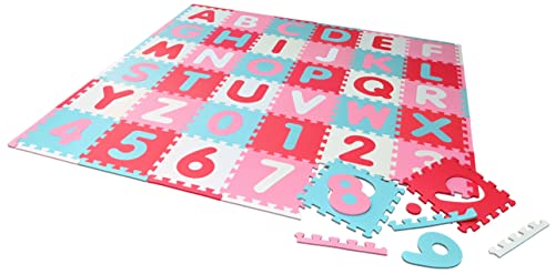 KNORRTOYS.COM 21020 Puzzlematte-Alphabet + Zahlen pink-rosa
