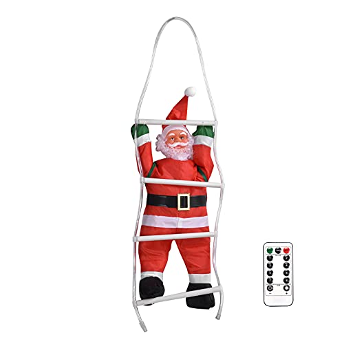 AMONIDA Weihnachtsmann-Kletterseil, acht Blinkmodi USB-Plug-in-Weihnachtsschmuck für Weihnachtsbaumdekoration(60cm Bunte Lichter mit Fernbedienung)