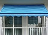 Angerer Klemmmarkise - Markise für Sonnenschutz - Montage ohne Bohren und Dübeln - ideale Balkonmarkise für Mietwohnungen (150 cm, Blau)