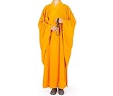 BAcion 2023 traditionelle Chinesische Robe Leinen Mönche Langes Kleid for Buddhismus Haiqing Erwachsene Meditation Kleidung Buddhistischen Mönch Kleidung (Color : Yellow, Size : for Height 159-162cm)