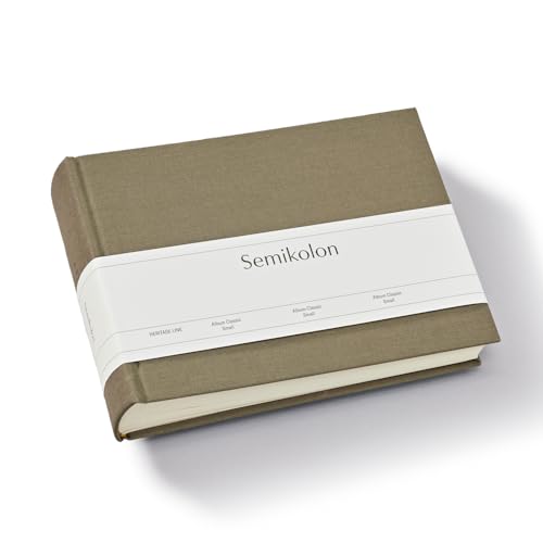 Semikolon 369949 Album Classic Small – 21,5 x 16 cm – 80 Seiten cremefarben, für 10 x 15 Fotos – fango beige