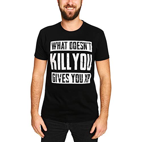 Elbenwald What Doesn't Kill You Gives You XP Herren T-Shirt für Gaming Fans Baumwolle schwarz - XL