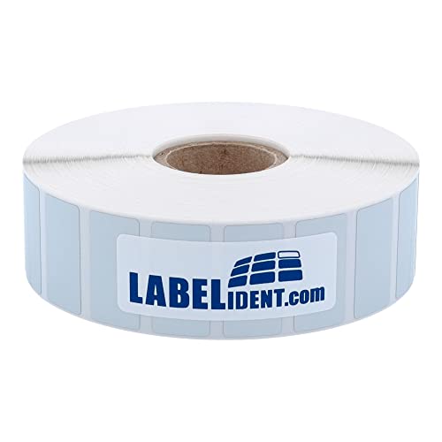 Labelident Thermotransfer-Etiketten auf Rolle silber - 25,4 x 12,7 mm - 5.100 Polyester PET Etiketten auf 1 Rolle(n), 1 Zoll (25,4 mm), Typenschild Etiketten selbstklebend