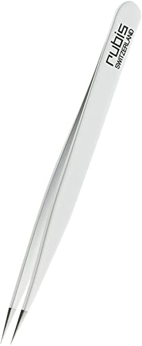 Rubis Splitterpinzette - Spitze Pinzette für Splitter und eingewachsene Haare - Spitzpinzette (Weiss)