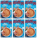 6x Kellogg's Rice Krispies Puffreis Mit Vitaminen und Mineralstoffen 340g Packung Cereal als Frühstück oder Snack zwischendurch