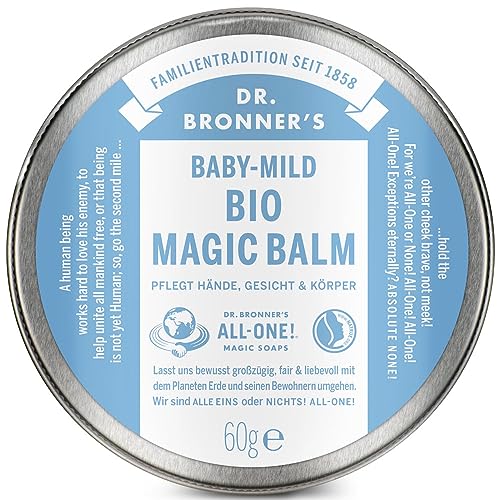 Dr. Bronner's Bio Magic Balm | Baby Mild | mit wertvollen Bio-Ölen | Spendet intensive Feuchtigkeit | Für unterwegs | Baby-Pflege | 60 g (3 x 60 g)