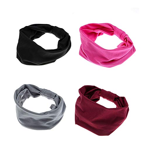 Sport Stirnband, elastisches vier Jahreszeiten breites Yoga Stirnband, weibliches Haarzubehör 1 oder 4 Stück,Suit3