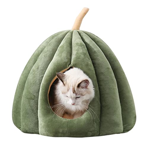 Warmes Katzenhöhlenbett für Indoor-Katzen, waschbar, selbstwärmende Betten, beruhigend, flauschiges Zelt Haus für kleine Hunde, rutschfeste Unterseite Katzenbett für den Innenbereich, Katzenhöhle, groß