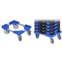 allit Transportroller EuroPlus Roll it K450, blau Rahmen aus Metall, Ecken aus ABS-Kunststoff, 4 Lenkrollen - 1 Stück (454385)