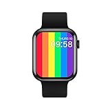 LHHJPULS T500 Plus-Smart Watch Männer Frauen 1.54inch Full Touch Screen Bluetooth Anruf Wasserdicht Herzfrequenz Smartwatch for Android IOS Phone (Color : Black, Size : Small Retail Box)