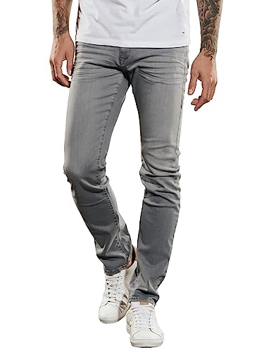 emilio adani Herren Jeans Regular, 34989, Grau in Größe 34/32