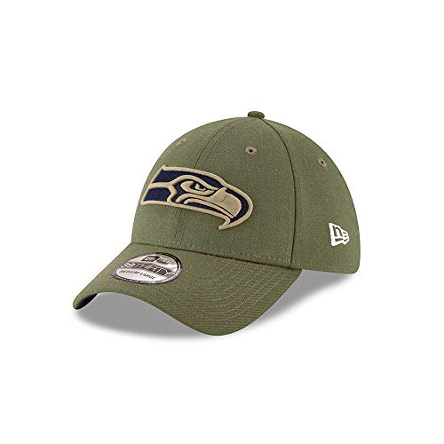 New Era Seattle Seahawks 39thirty Stretch Cap On Field 2018 Salute to Service Green - S-M