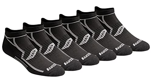 Saucony Herren Multipack Bolt Performance Comfort Fit No-Show Socken - Schwarz -