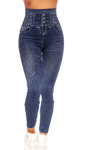 Jeans Look Leggings im High Waist-Style S/M