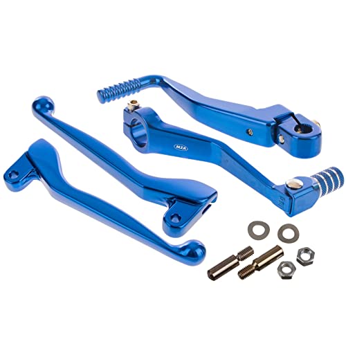 SET Styling-Set Anbauteile (bestehend aus Brems-/Kupplungshebel und Kickstart-/FuÃŸschalthebel, + Schrauben) Farbe blau