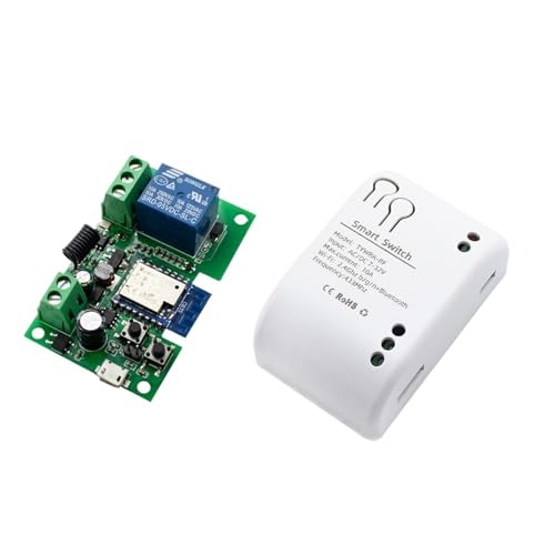 UGCMAFWLU WiFi Schalter 1 Kanal Modul 10A Relais Controller DC/AC 7-32V 12V 24V 220V 110V Intelligentes Leben Jog Relaismodul Selbstsichernd (Size : AC DC 7-32V)