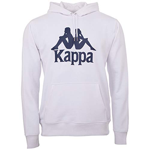 Kappa Herren Taino Sweatshirt Authentic | Kapuzenpulli, Retro-Look Hoodie, Pullover Sweater Long-Shirt, Regular fit, 001 white, Größe XL