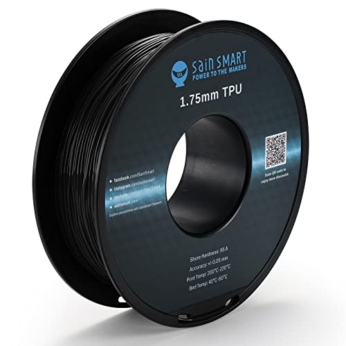 SainSmart TPU 3D-Drucker Filament, 1,75 mm, 0,8 kg, Schwarz